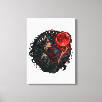 Art fantastique de sorcière gothique et de lune de