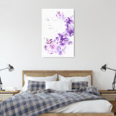 Toile Art féminin Abstrait avec fleurs violettes éclabou (Insitu(Chambre))