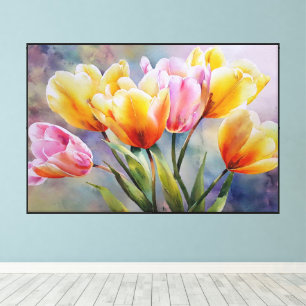 Toile Art floral abstrait dans un jardin