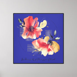 Toile Art floral abstrait élégant avec accents dorés