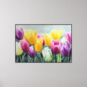 Toile Art floral abstrait en sarcelle audacieux