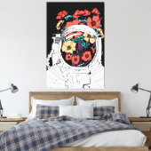 Toile Art floral spatial astronaute (Insitu(Chambre))