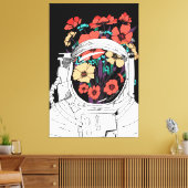 Toile Art floral spatial astronaute (Insitu(Salon))