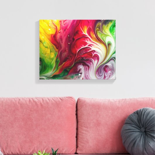 Toile Art fluide dynamique : Conception acrylique coloré (Insitu(Salon))
