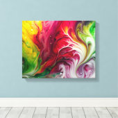Toile Art fluide dynamique : Conception acrylique coloré (Insitu (Plancher de Bois))