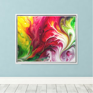 Toile Art fluide dynamique : Conception acrylique coloré