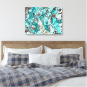 Toile Art fluide en marbre turquoise et noir (Insitu(Chambre))