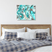 Toile Art fluide en marbre turquoise et noir (Insitu(Chambre))