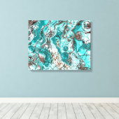 Toile Art fluide en marbre turquoise et noir (Insitu (Plancher de Bois))