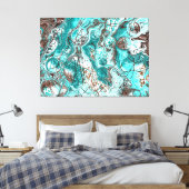 Toile Art fluide en marbre turquoise et noir (Insitu(Chambre))