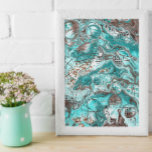 Toile Art fluide en marbre turquoise et noir<br><div class="desc">Marbre turquoise et noir art fluide,  style art numérique verser la peinture.</div>