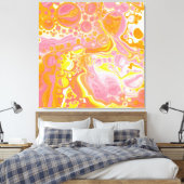 Toile Art fluide rose et orange (Insitu(Chambre))