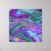 Toile Art fluide violet, vert et bleu (Recto)