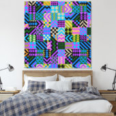 Toile Art folklorique tribal - Bleu (Insitu(Chambre))