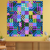 Toile Art folklorique tribal - Bleu (Insitu(Salon))