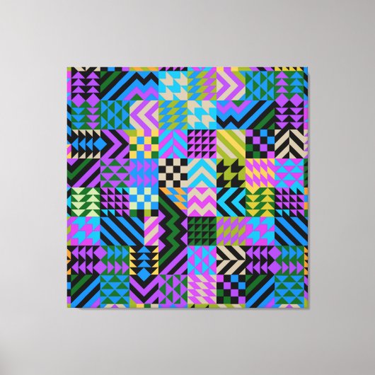 Toile Art folklorique tribal - Bleu (Recto)