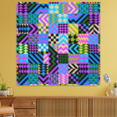 Toile Art folklorique tribal - Bleu (Insitu(Salon))