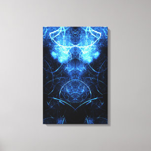 Toile Art fractal d'énergie de la nébuleuse bleue
