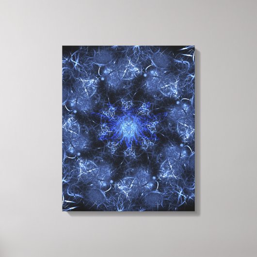 Toile Art fractal plasma bleu électrique (Recto)