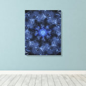 Toile Art fractal plasma bleu électrique (Insitu (Plancher de Bois))