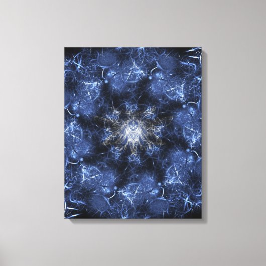 Toile Art fractal plasma bleu électrique (Recto)