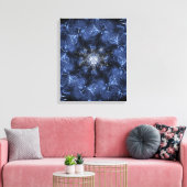 Toile Art fractal plasma bleu électrique (Insitu(Salon))