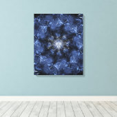 Toile Art fractal plasma bleu électrique (Insitu (Plancher de Bois))