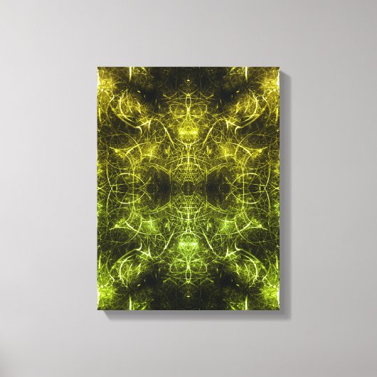 Toile Art fractal plasma électrique doré (Recto)