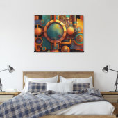 Toile Art géométrique industriel steampunk (Insitu(Chambre))