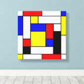 Toile Art géométrique Mondrian 2 (Insitu (Plancher de Bois))