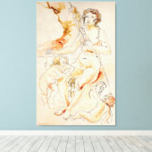 TOILE ART - HARRIET DAVIDSOHN - UNE ÉTUDE : MÈRE ENFANTS (Insitu (Plancher de Bois))