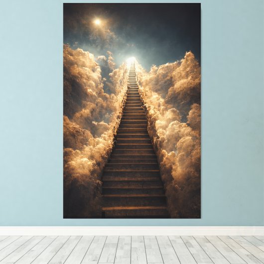 Toile Art IA - Escalier au Ciel : A travers la tempête (Insitu (Plancher de Bois))