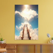 Toile Art IA - Escalier au Ciel : Ne regarde pas Canva (Insitu(Salon))