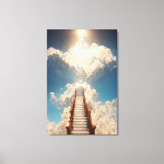 Toile Art IA - Escalier au Ciel : Ne regarde pas Canva (Recto)