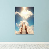 Toile Art IA - Escalier au Ciel : Ne regarde pas Canva (Insitu (Plancher de Bois))