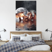 Toile Art Imaginaire Dragon & Moon Imprimer (Insitu(Chambre))
