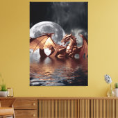 Toile Art Imaginaire Dragon & Moon Imprimer (Insitu(Salon))
