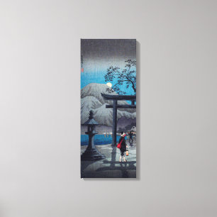 Toile Art japonais asiatique Lac Hakone à la lumière de