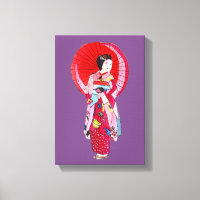 Art japonais Geisha avec parapluie