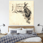 Toile Art lapin vintage illustré (Insitu(Chambre))