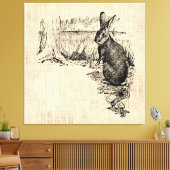 Toile Art lapin vintage illustré (Insitu(Salon))