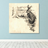 Toile Art lapin vintage illustré (Insitu (Plancher de Bois))