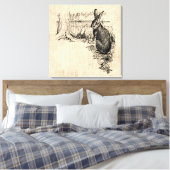 Toile Art lapin vintage illustré (Insitu(Chambre))