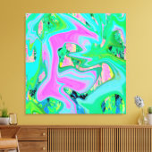 Toile Art Liquide rose et bleu clair rétro sur Hydrangea (Insitu(Salon))