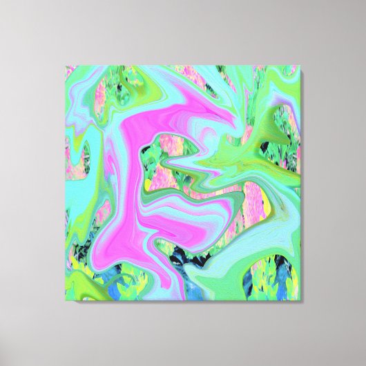 Toile Art Liquide rose et bleu clair rétro sur Hydrangea (Recto)