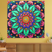 Toile Art mandala floral vibrant (Insitu(Salon))