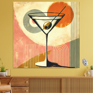 Toile Art Martini Minimaliste de Style Moderne du Milieu