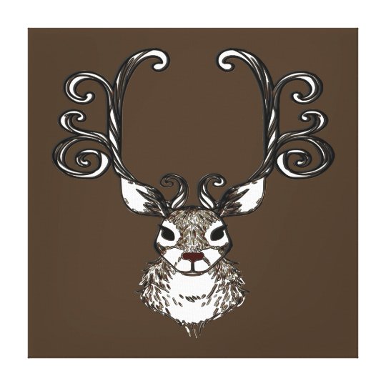 Toile Art mignon d'impression de brun de cerfs communs