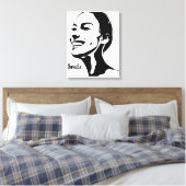 Toile Art Minimal D'Une Femme Souriante (Insitu(Chambre))