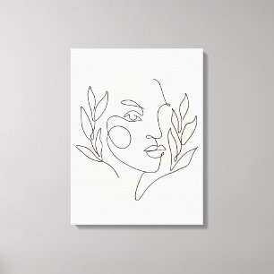 Toile Art minimaliste Abstrait de la ligne faciale